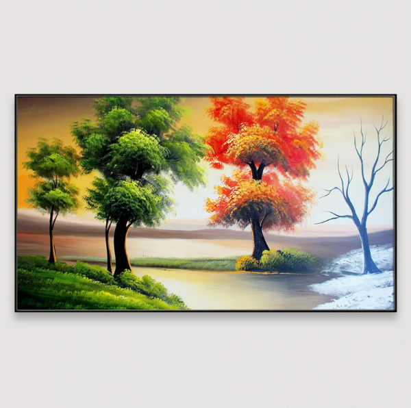 Kanvas dengan Pemandangan Alam yang Lembut